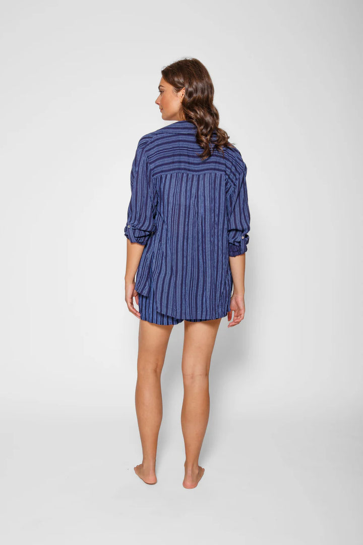Marina Stripe Relaxed Button Up Shirt