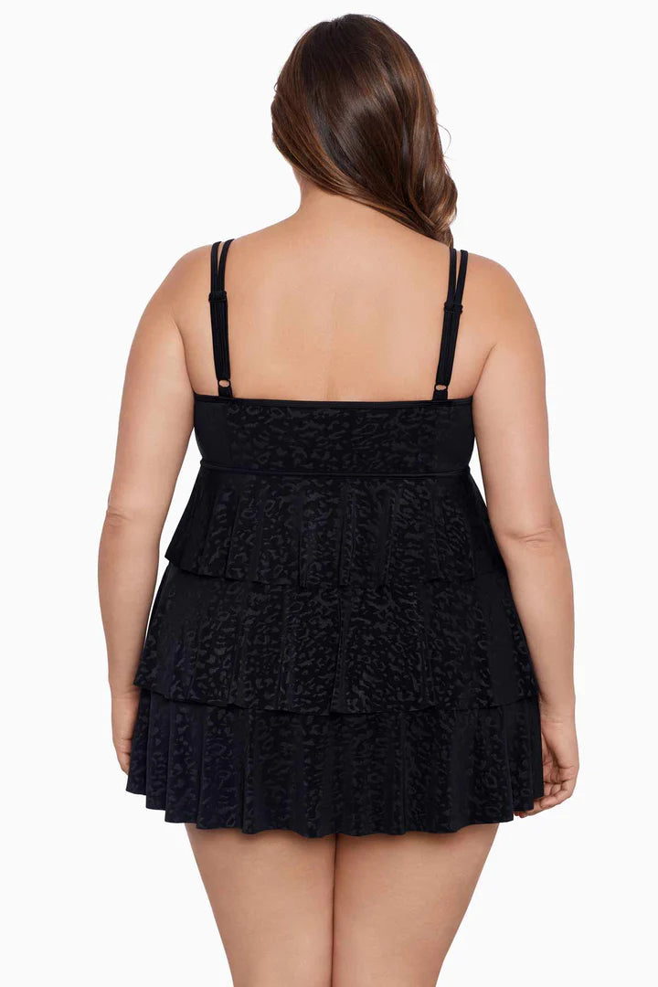Boss Lady Triple Tier Long Torso Swim Dress - Size 24