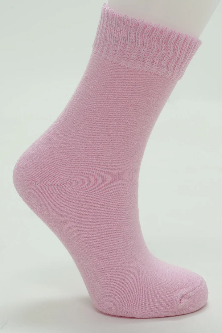 Pink sock on a white background