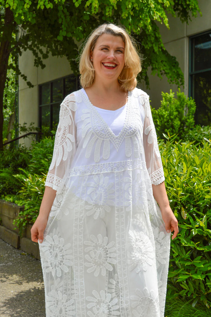 Mohana White Lace Coverup