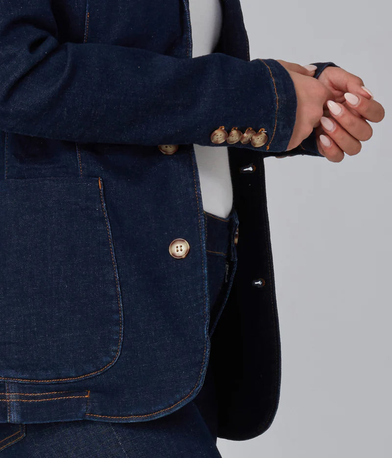 Tilly Blazer - Dark Rinse Blue