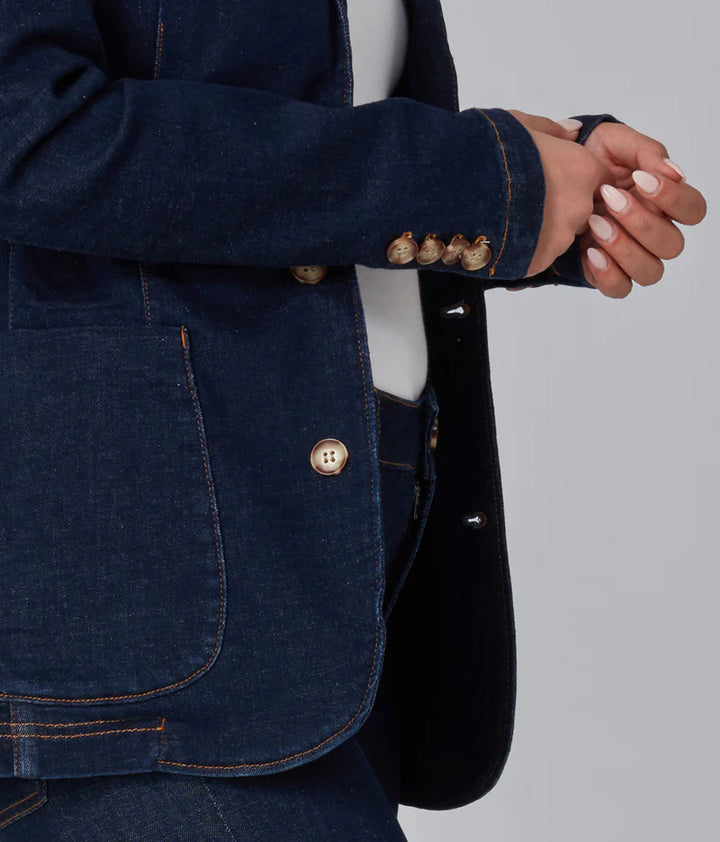 Tilly Blazer - Dark Rinse Blue
