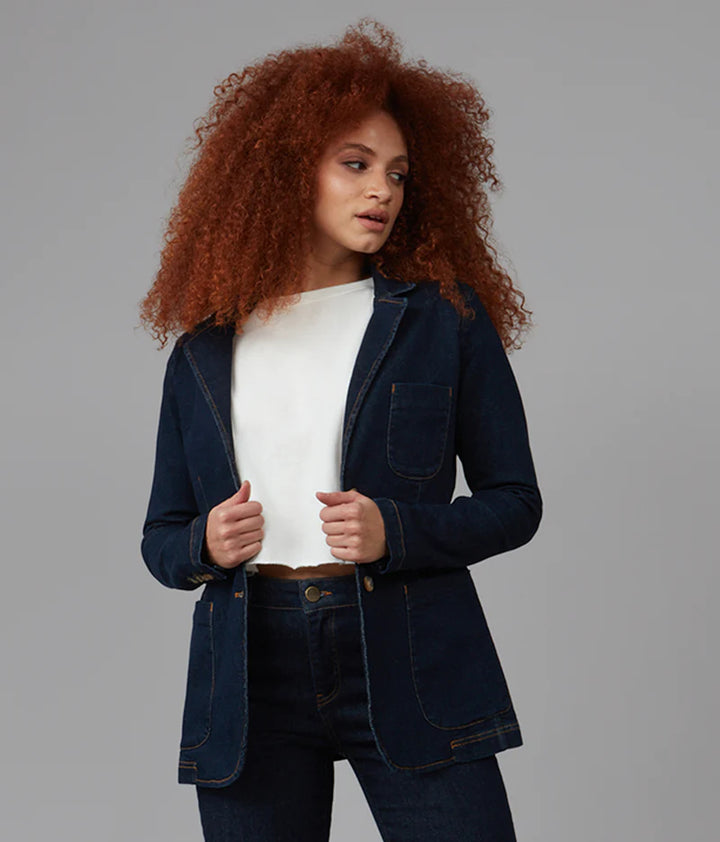 Tilly Blazer - Dark Rinse Blue
