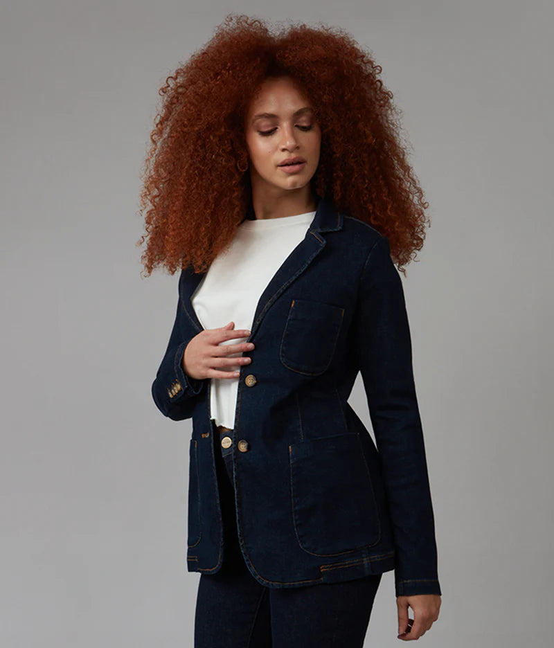 Tilly Blazer - Dark Rinse Blue