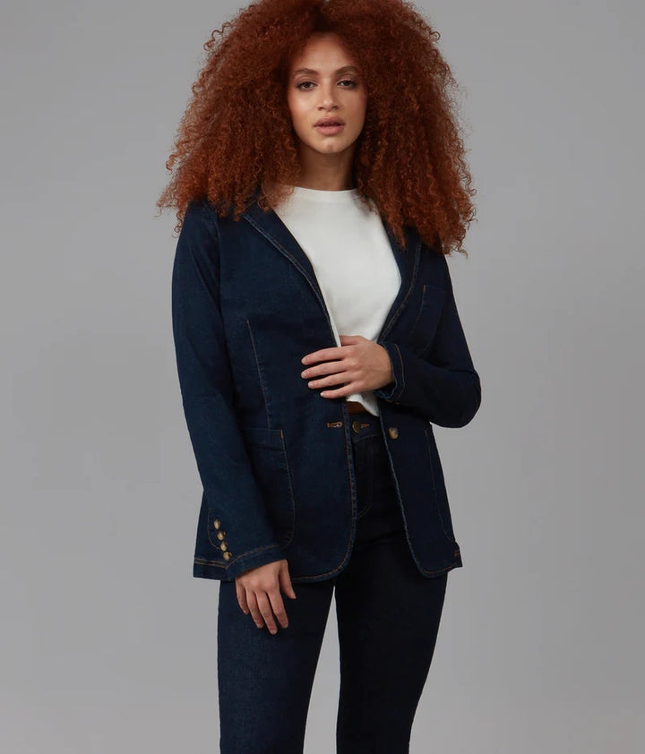 Tilly Blazer - Dark Rinse Blue