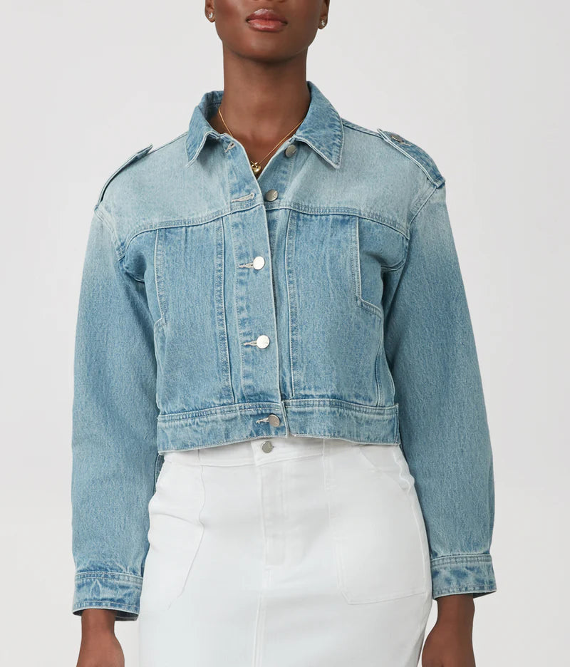 Cielo Cropped Denim Jacket - Cloud