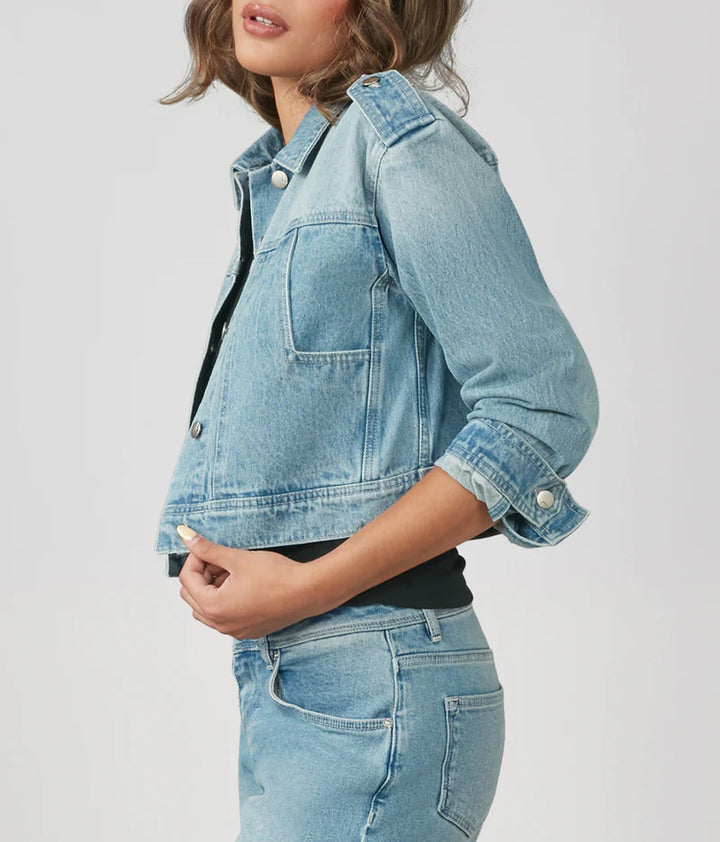 Cielo Cropped Denim Jacket - Cloud