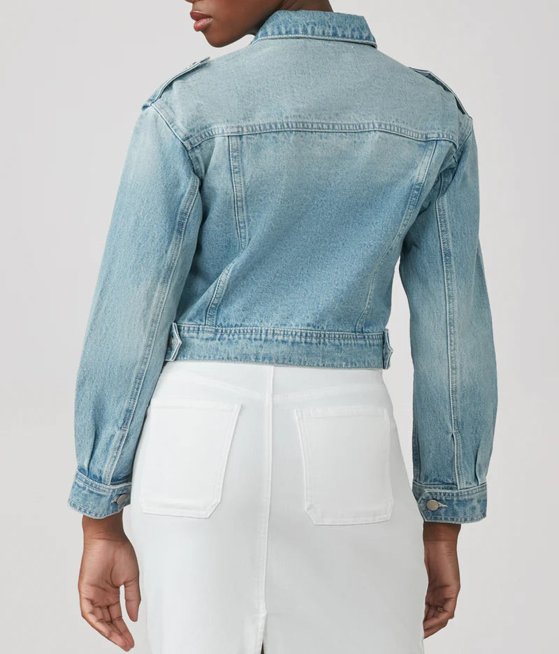 Cielo Cropped Denim Jacket - Cloud