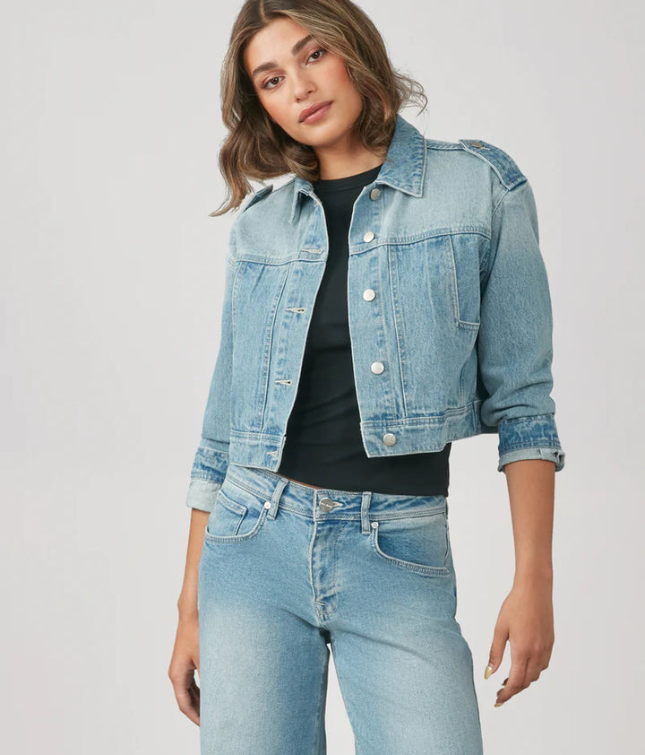 Cielo Cropped Denim Jacket - Cloud