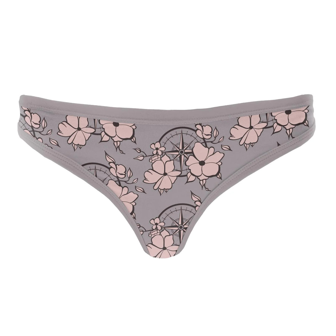 Women's Print Classic Thong - Feather Nautical Floral