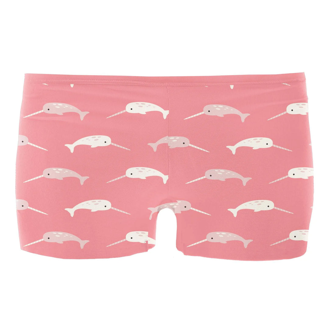Women's Print Boy Short Underwear - Strawberry Narwhal