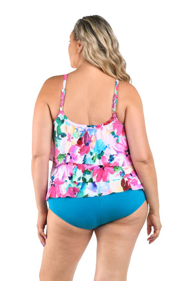 Spring Bouquet Triple Tiered Tankini Top