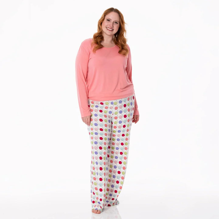 Printed Long Sleeve Loosey Goosey Tee & Pajama Set - Lula's Lollipops