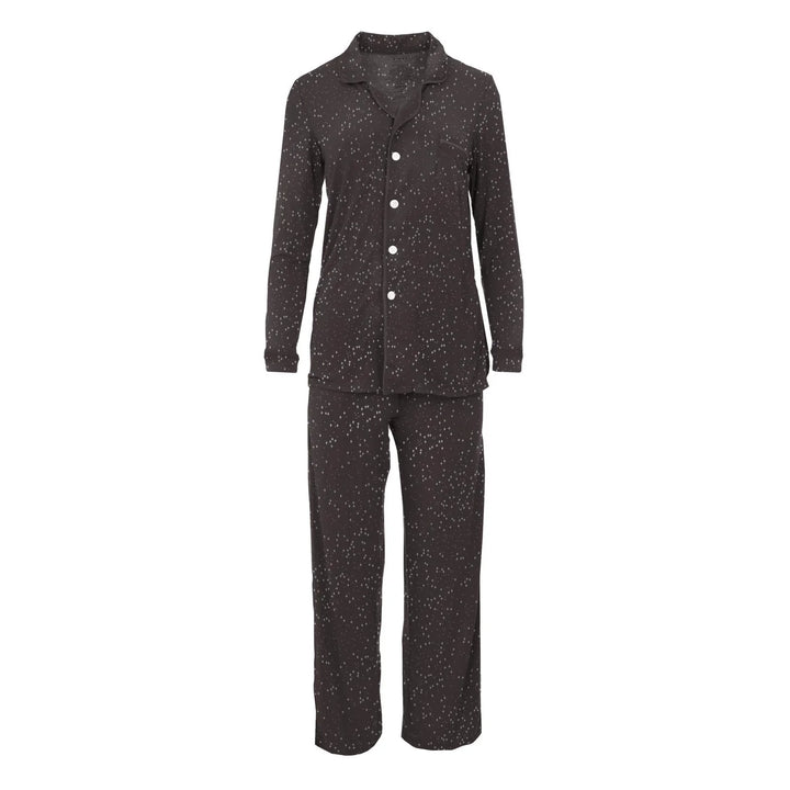 Printed Long Sleeve Collared Pajama Set