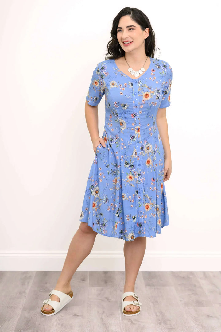 Teresa Bamboo & Linen Dress - Peri Daisy