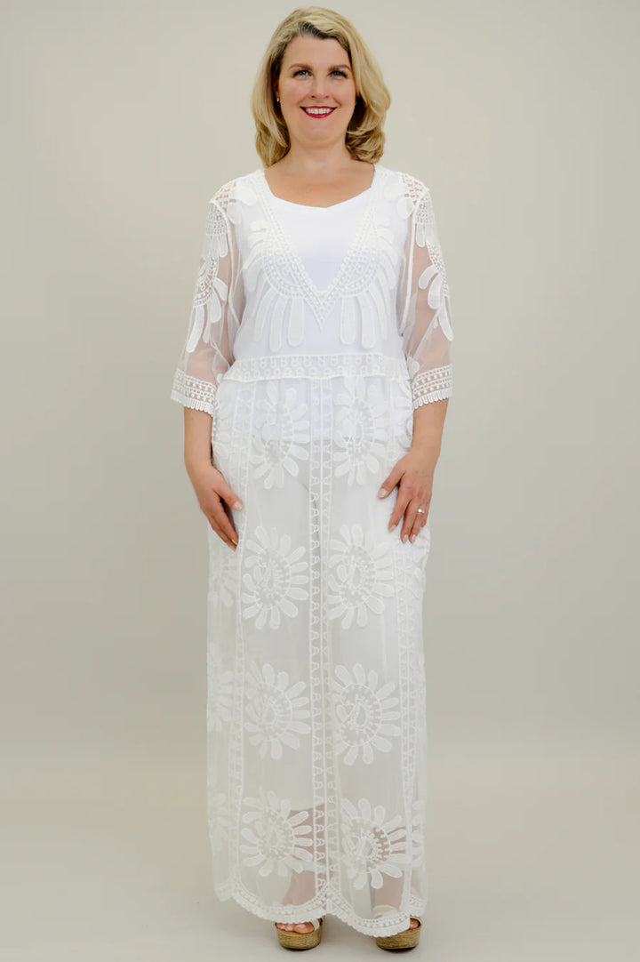 Mohana White Lace Coverup