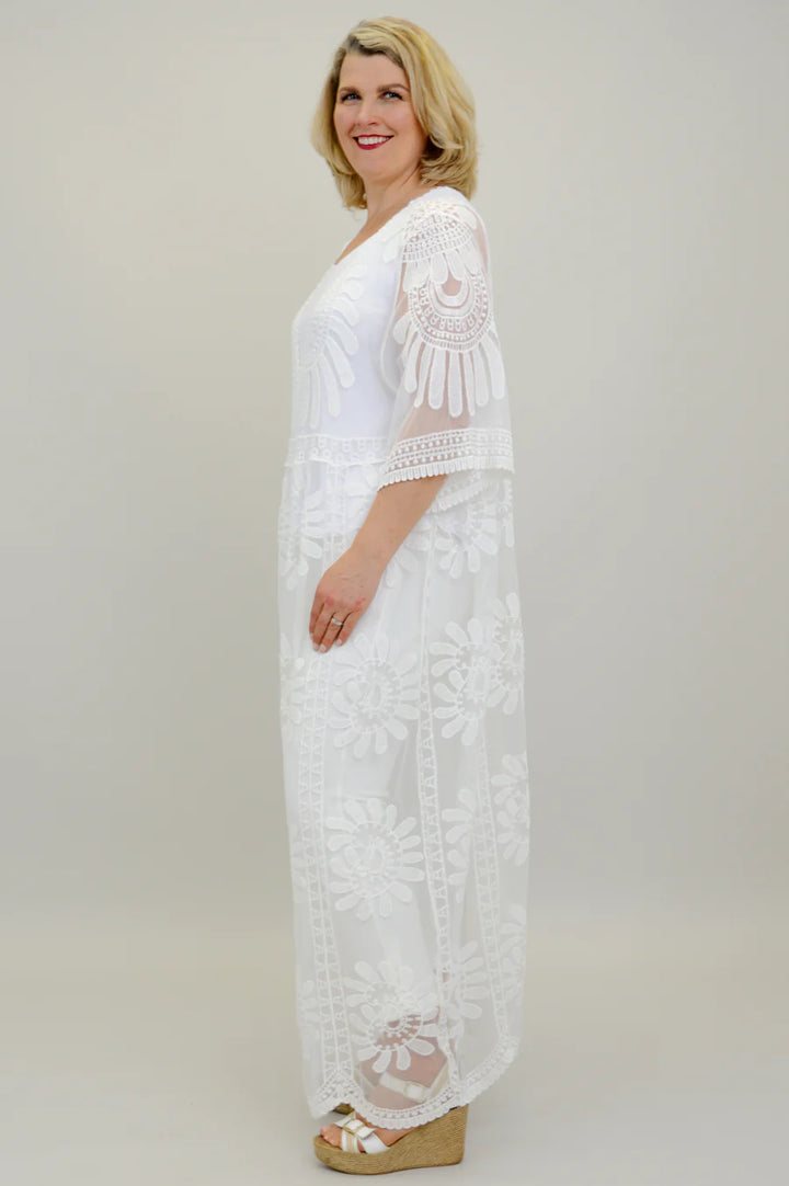Mohana White Lace Coverup