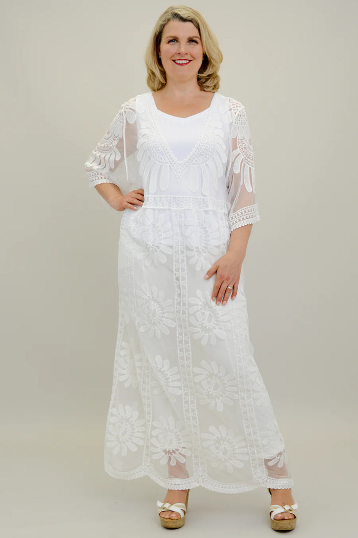 Mohana White Lace Coverup