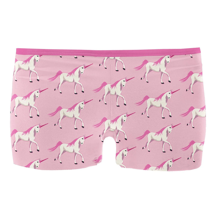 Women's Print Boy Short Underwear - Cake Pop Prancing Unicorn