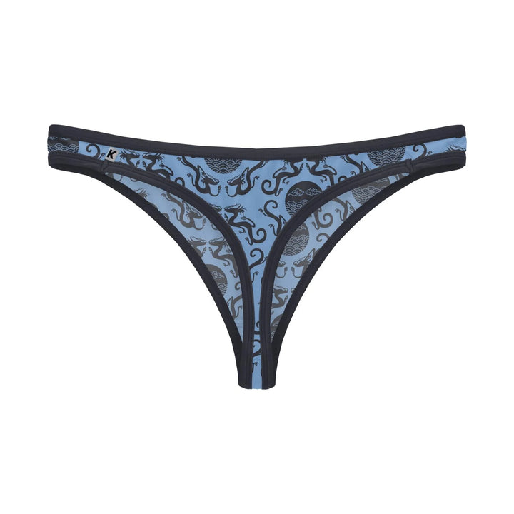 Women's Print Classic Thong - Dream Blue Four Dragons