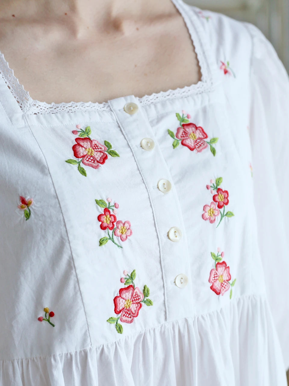 Colette Cotton White Nighty