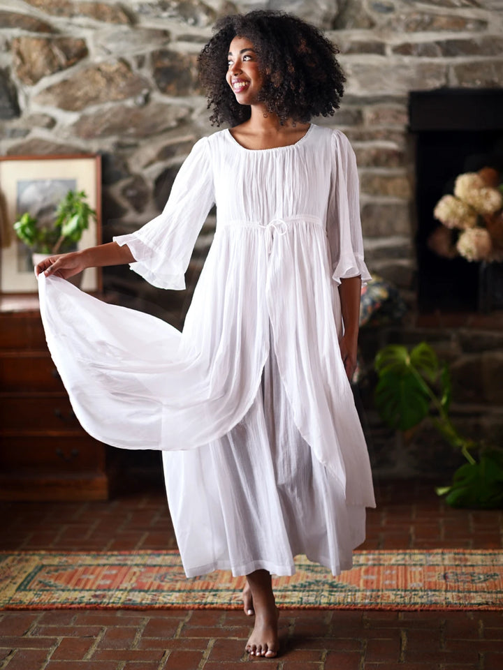 Bronte Cotton Nighty - White