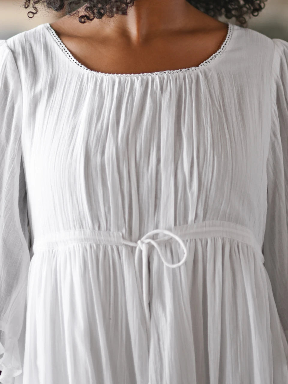Bronte Cotton Nighty - White
