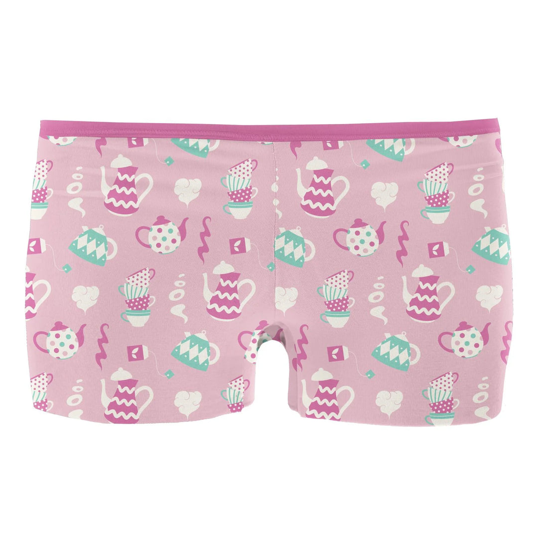 Women's Print Boy Short Underwear - Cake Pop Tea Party