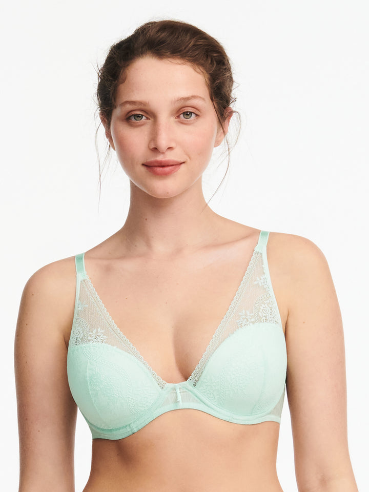 Maddie Plunge T-Shirt Bra - Nile Green