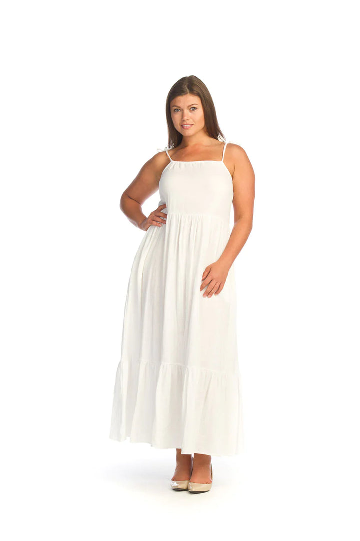 Cotton Gauze Tie Strap Dress With Pockets