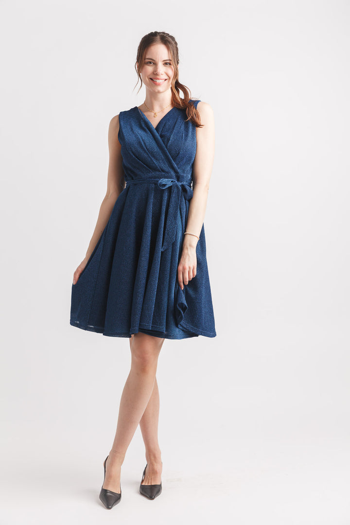 Navy Holiday Glitter Dress
