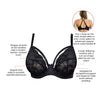 PARFAIT Olivia Plunge Strappy Lace Bra - Black