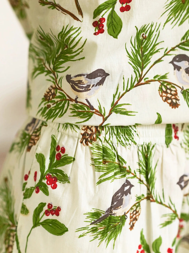 April Cornell Chickadee Cotton Pajama Set
