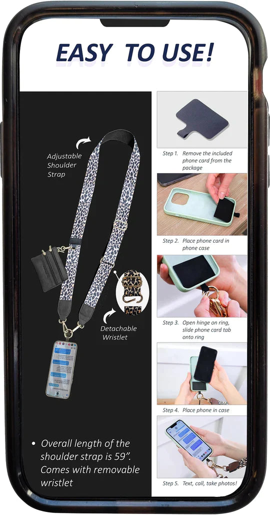 Clip & Go Phone Strap & Pouch - Black