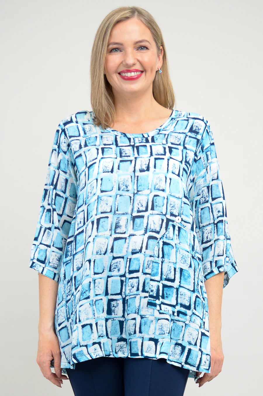 Palace 3/4 Sleeve Blouse - Crystal Reef