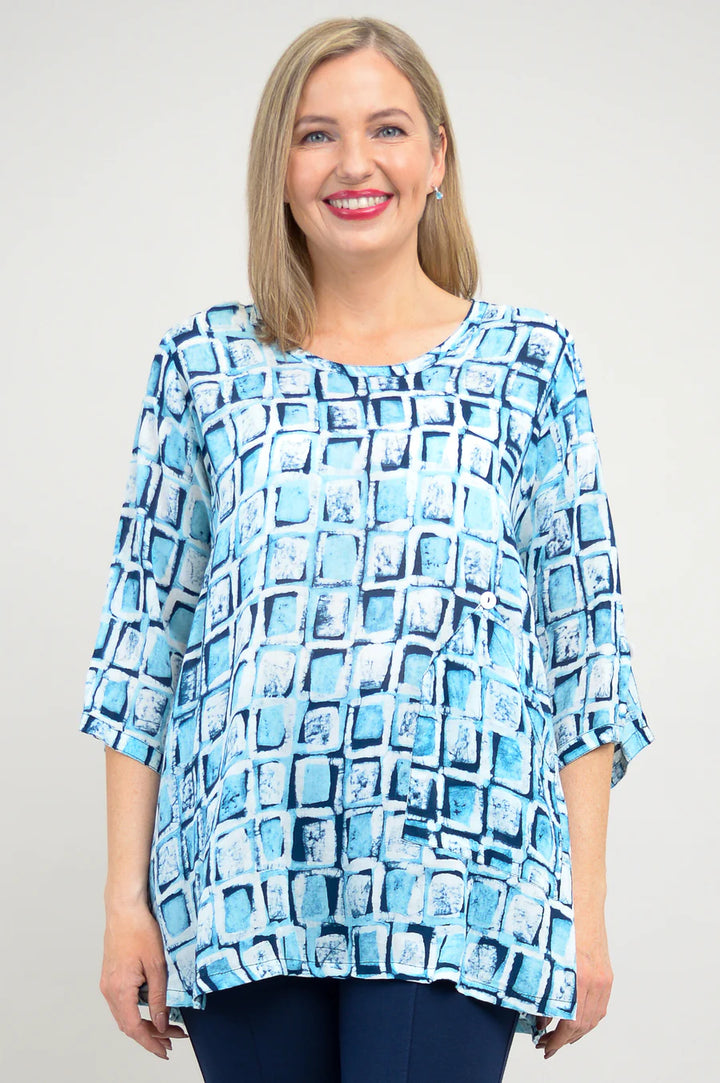 Palace 3/4 Sleeve Blouse - Crystal Reef