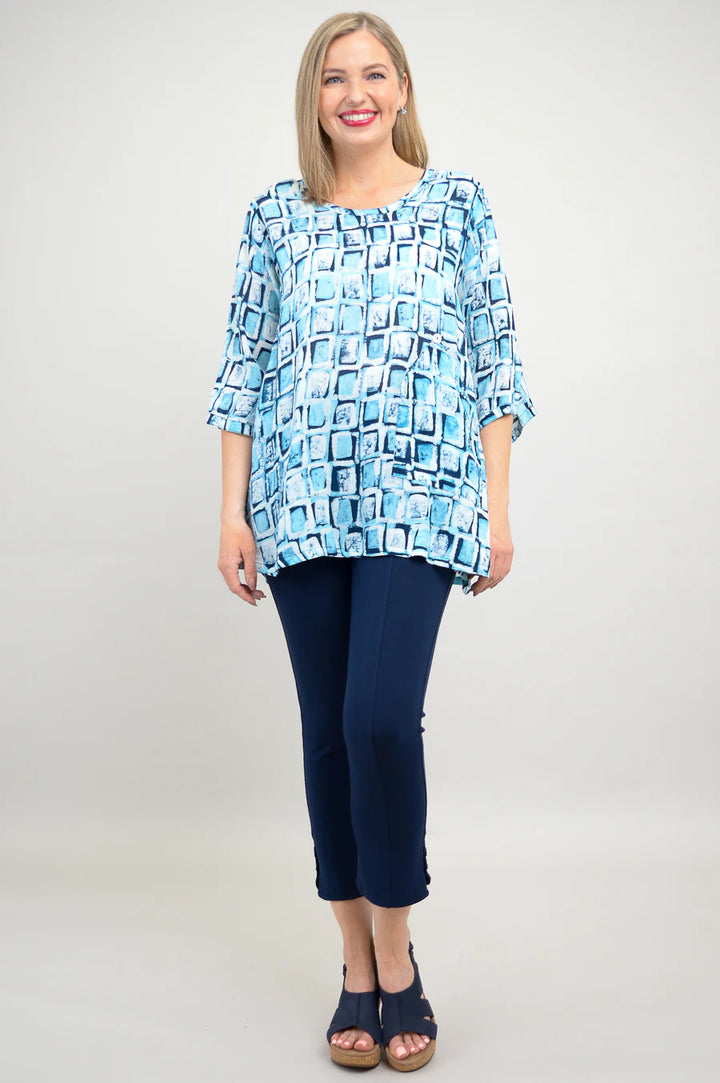 Palace 3/4 Sleeve Blouse - Crystal Reef
