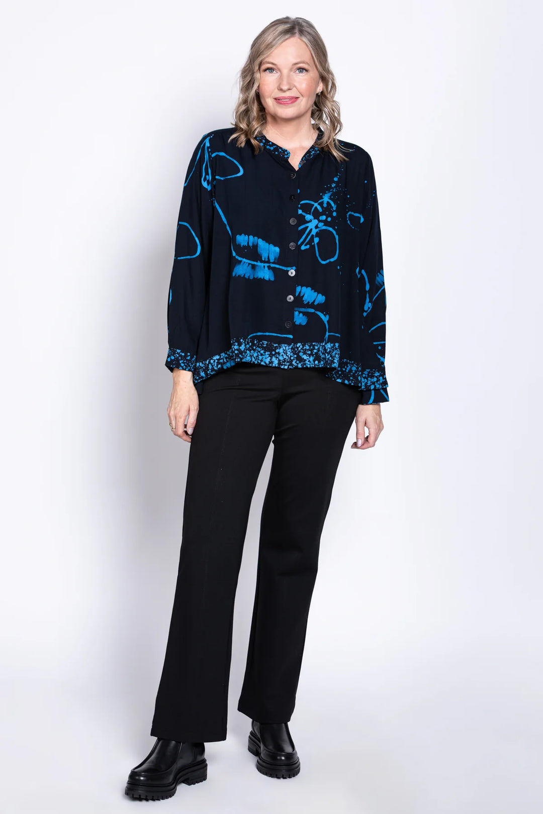 Blue Sky Peruva Top - Blue Bunga