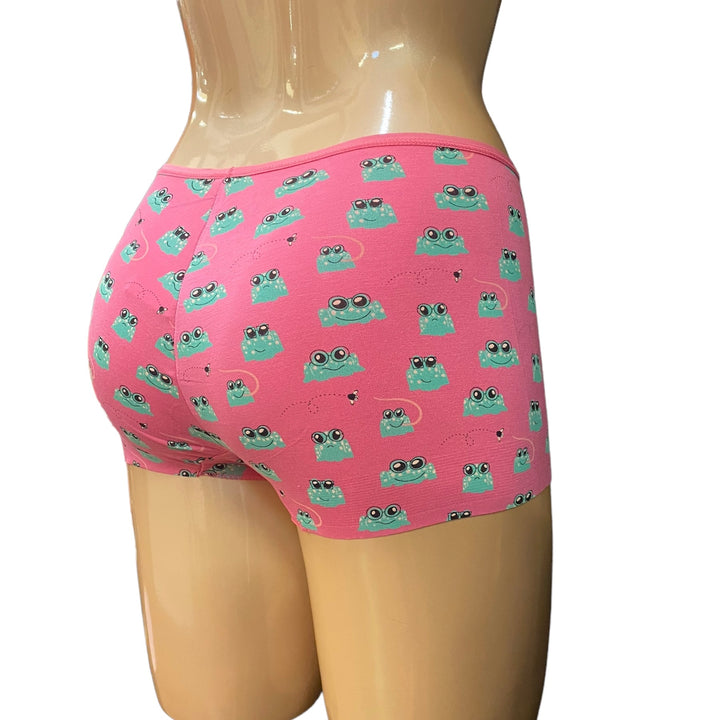 Women's Print Boy Short Underwear - Tulip Bespeckled Frogs - Size 3 X
