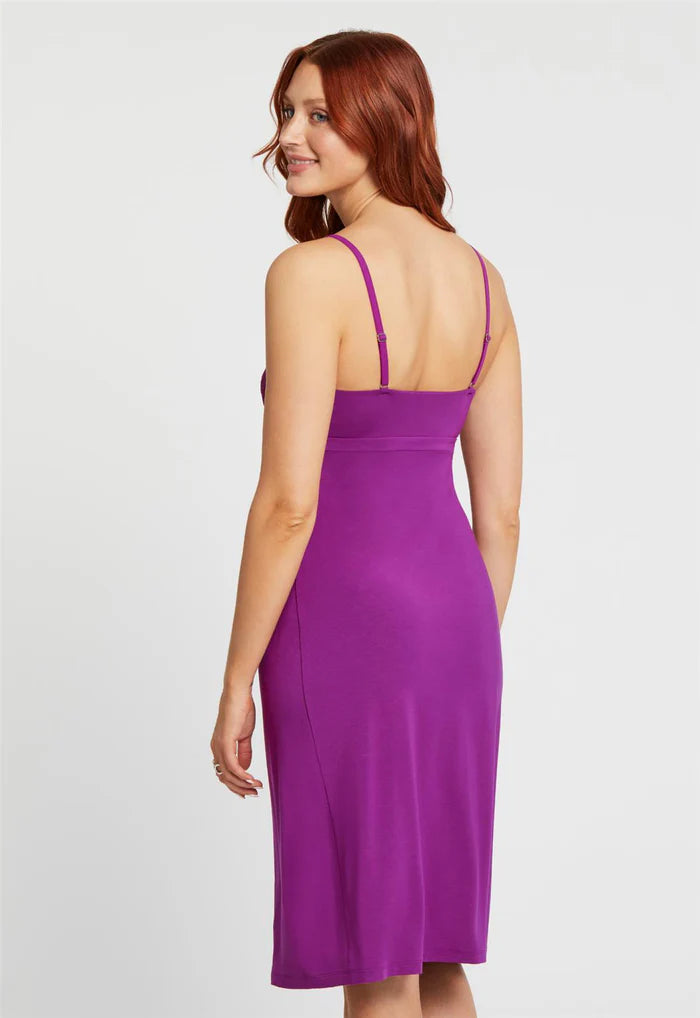 Modal Bust Support Midi Chemise - Dark Orchid