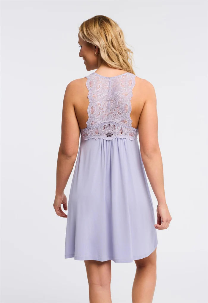 Fleur't Belle Epoque Lace T-Back Full Cup Chemise -  Lilac Haze