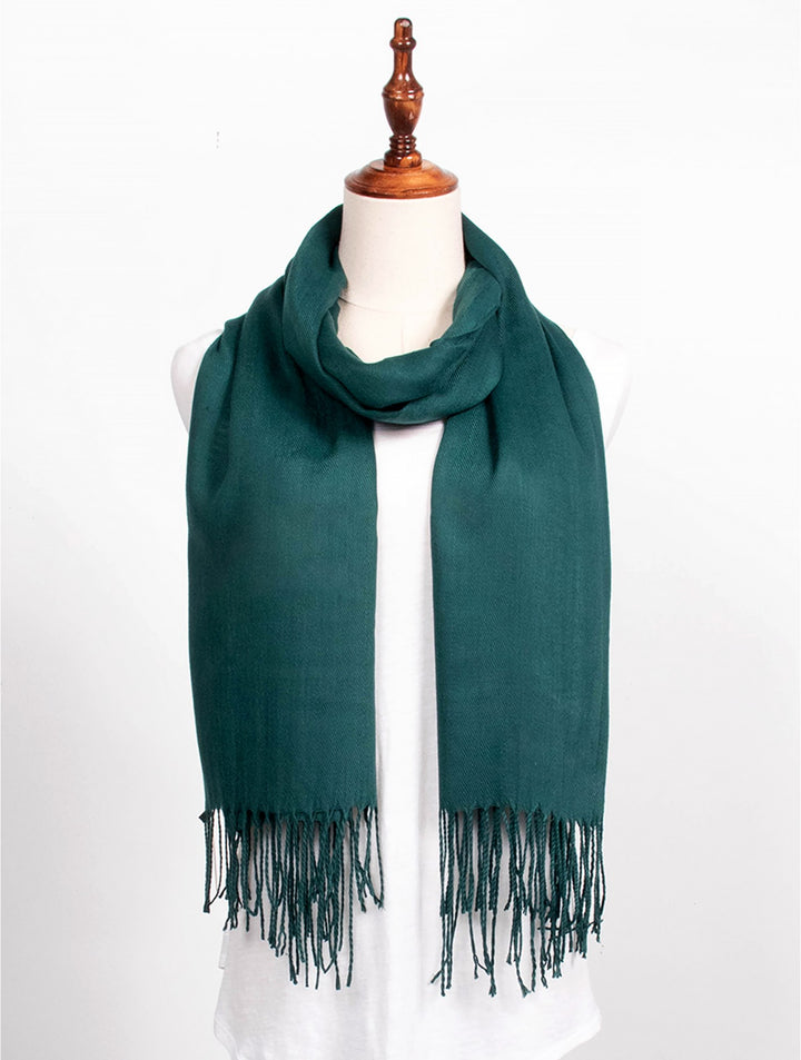 Solid Color Shawl Scarf W/ Tassels
