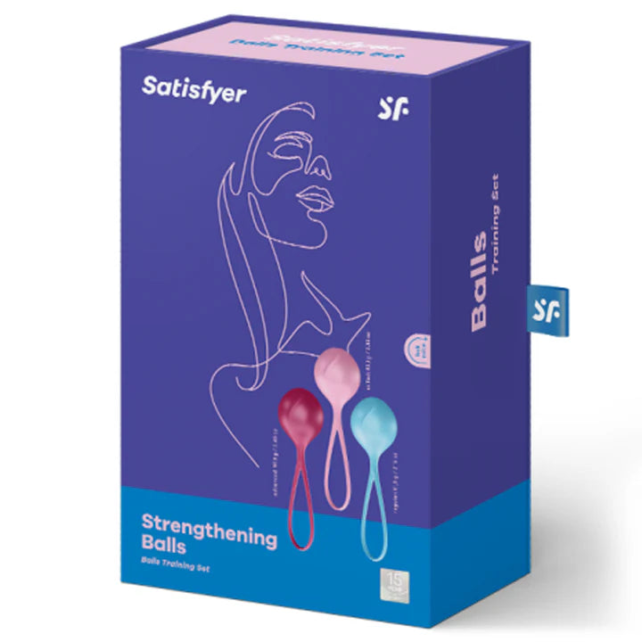 Satisfyer Strengthening Balls (set of 3) - Turquoise, Red, Pink