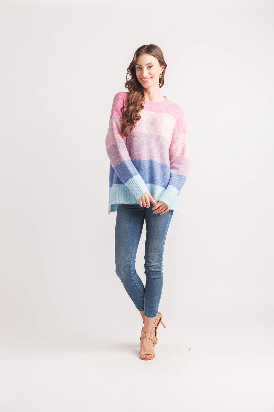 Striped Step Hem Sweater