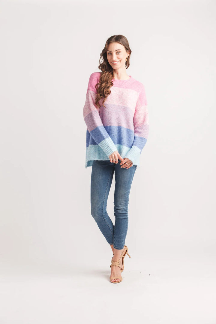 Striped Step Hem Sweater