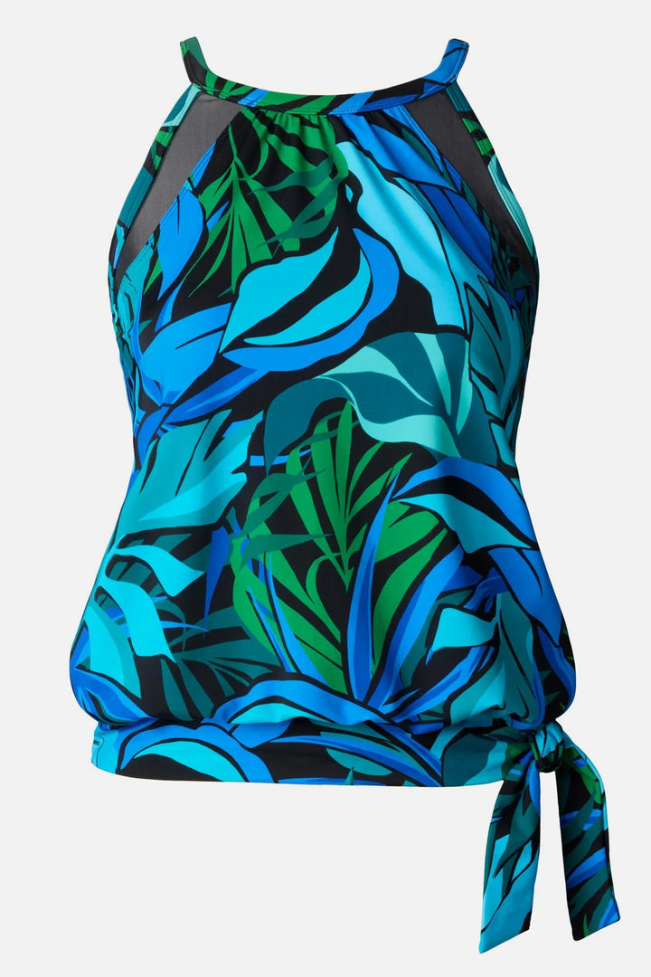 High Neck Blouson W/ Mesh Inserts - Leaf Sensation