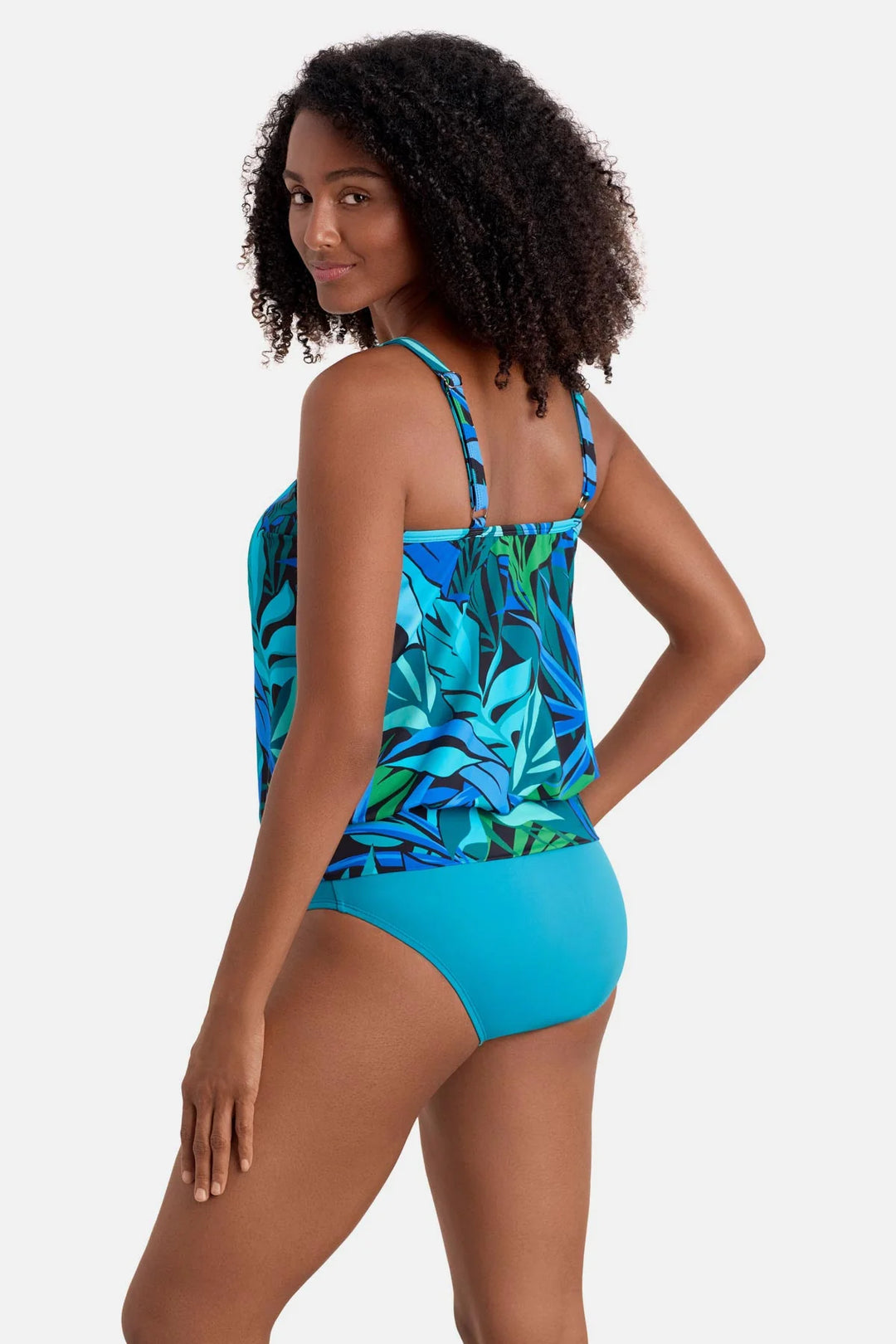 High Neck Blouson W/ Mesh Inserts - Leaf Sensation