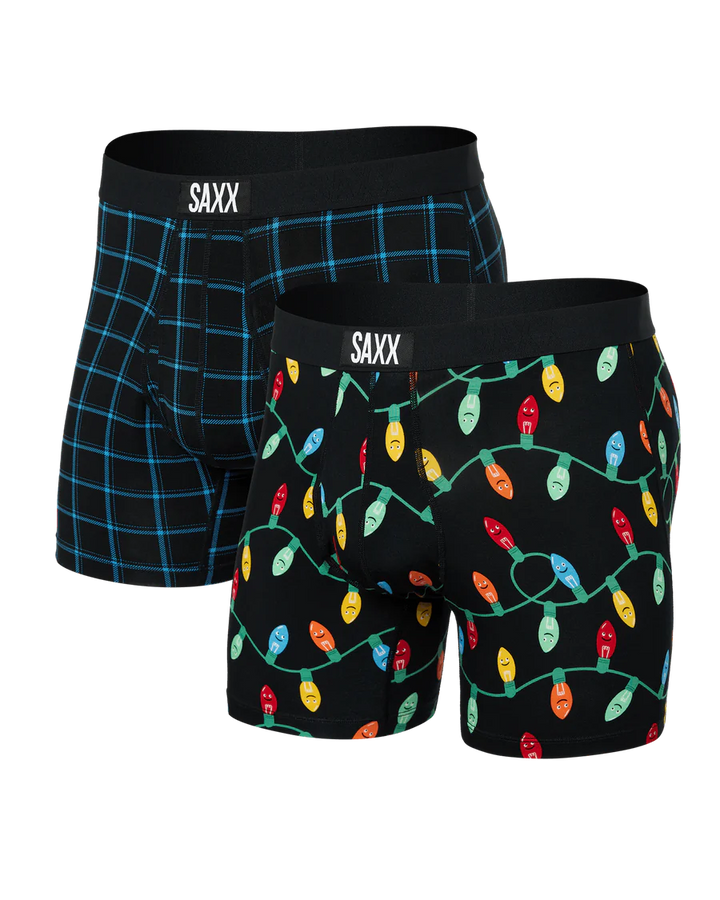 🇨🇦 Saxx Ultra 2 Pack Boxer Brief - Watt / Windowpane - Size Medium