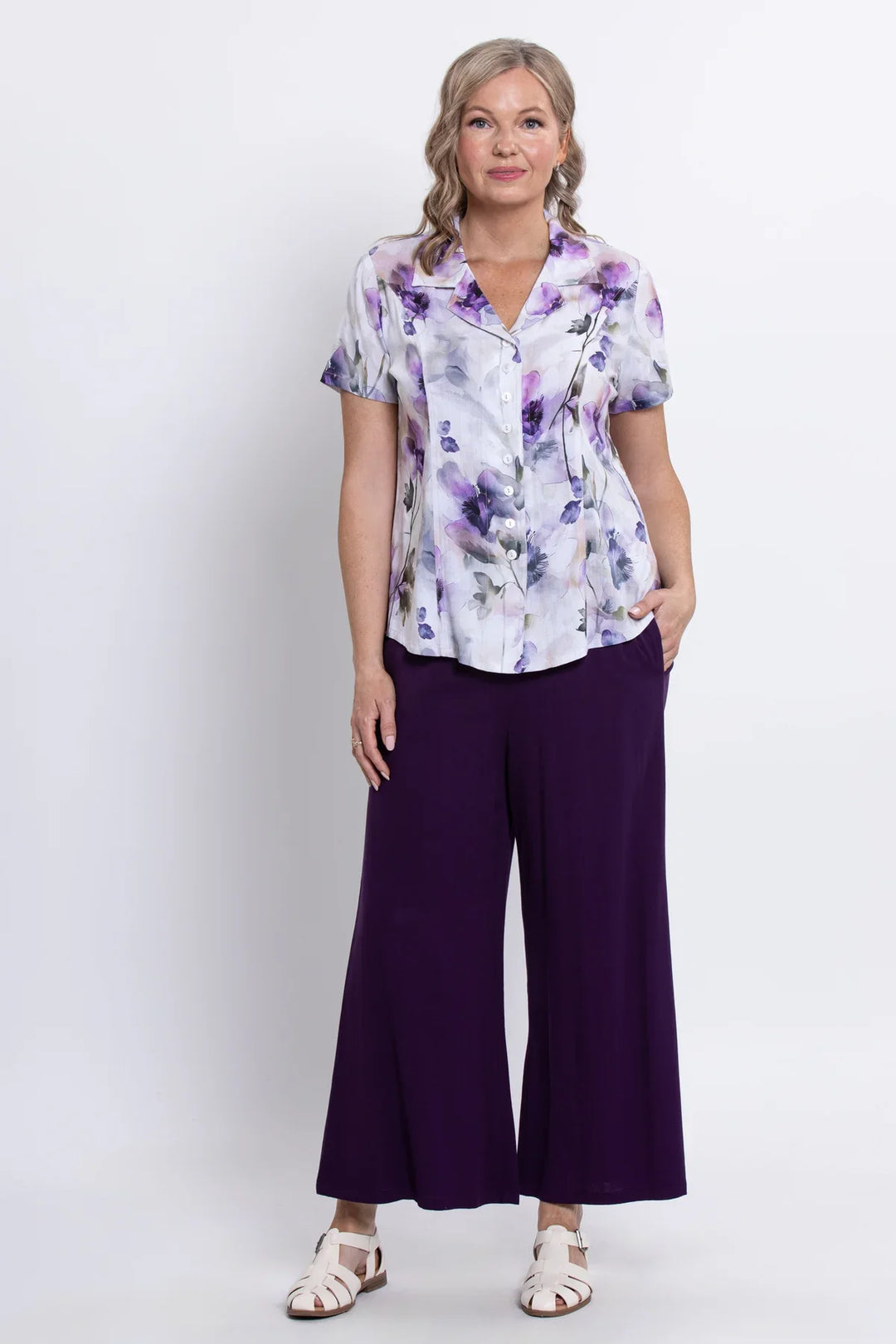 Samantha Linen & Bamboo Blouse - Royale Mist