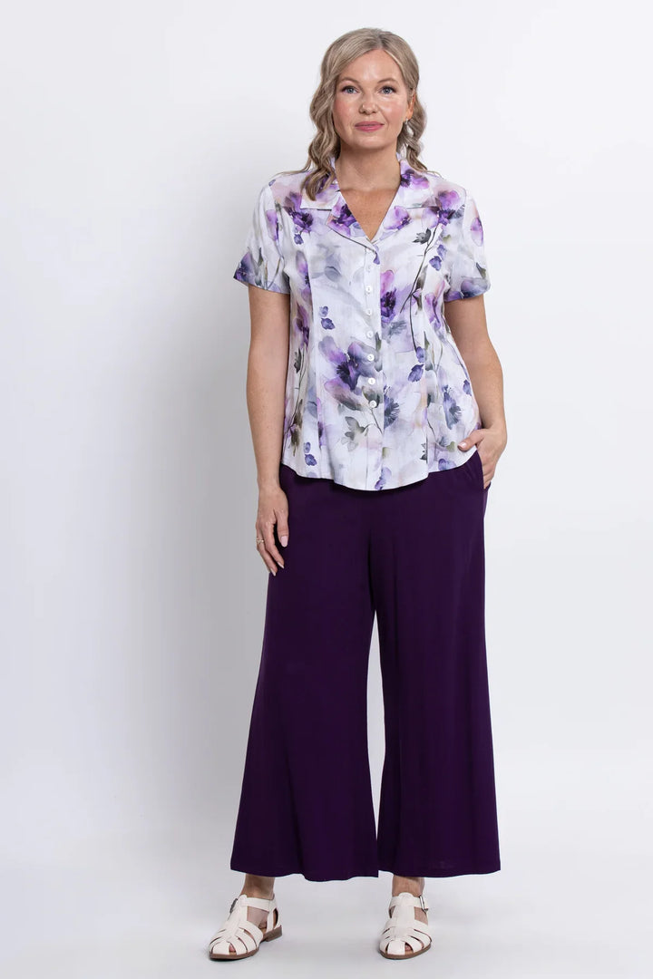 Samantha Linen & Bamboo Blouse - Royale Mist